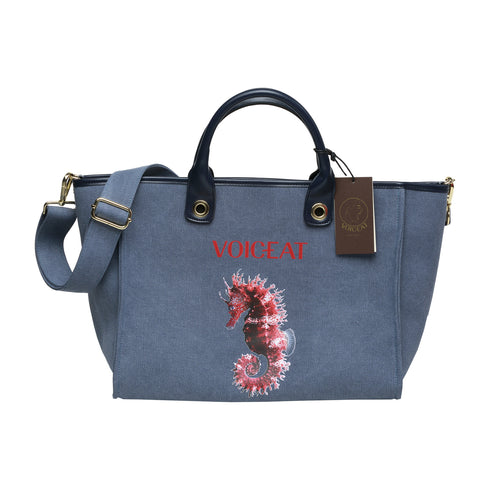 Seahorse Tote Bag denim - Voiceat